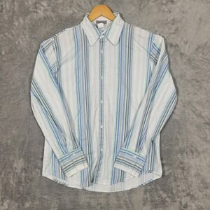 Vintage Pop Icon Shirt Mens XL Long Sleeve Button Up Colorful Striped USA Made